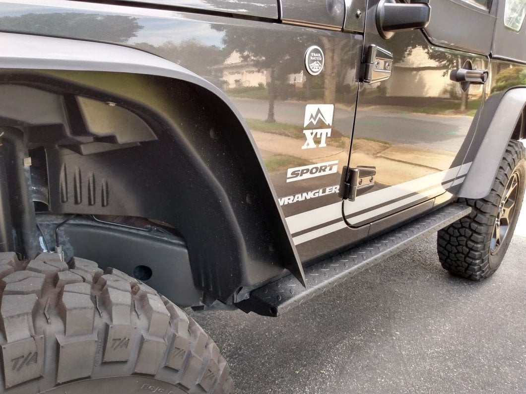 RedRock HD Straight Rocker Steps; Textured Black (07-18 Jeep Wrangler JK 2-Door)