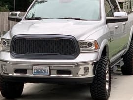 RedRock Baja Upper Replacement Grille with LED Lighting; Charcoal (13-18 RAM 1500, Excluding Rebel)