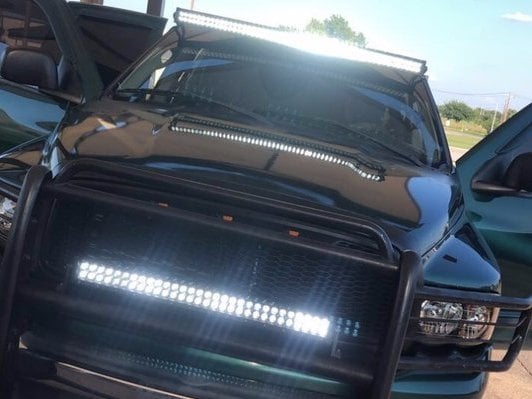 RedRock Baja Upper Replacement Grille with LED Lighting; Matte Black (02-05 RAM 1500)