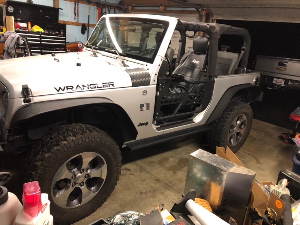 RedRock HD Straight Rocker Steps; Textured Black (07-18 Jeep Wrangler JK 2-Door)