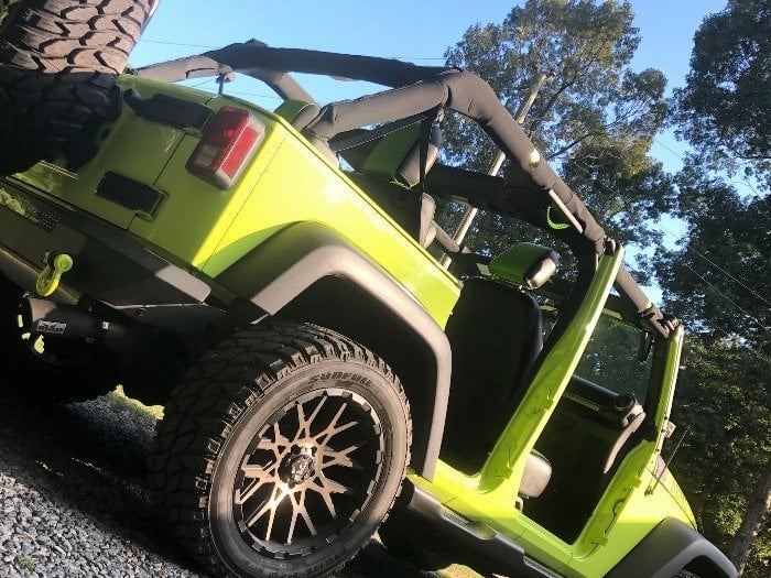 RedRock Rear Soundbar Paracord Grab Handles; Black and Neon Green (07-25 Jeep Wrangler JK & JL 4-Door)