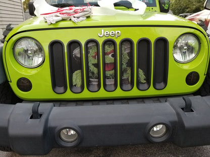 RedRock Grille Inserts; Matte Black (07-18 Jeep Wrangler JK)