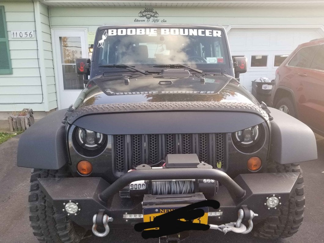 RedRock Angry Eye Light Brow; Matte Black (07-18 Jeep Wrangler JK)