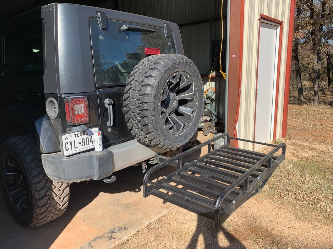 RedRock Hitch Mounted Cargo Rack; 7-Inch XL (07-25 Jeep Wrangler JK & JL)