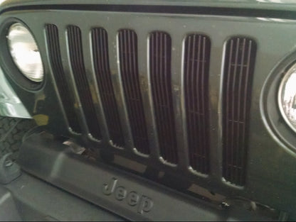 RedRock Billet Grille Inserts; Black (97-06 Jeep Wrangler TJ)