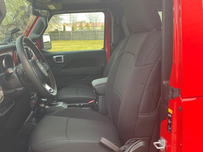 RedRock Custom Fit Front and Rear Seat Covers; Black (18-25 Jeep Wrangler JL 2-Door)