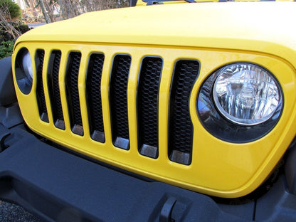 RedRock Front Grille Inserts; Black (18-23 Jeep Wrangler JL Sport w/o TrailCam)