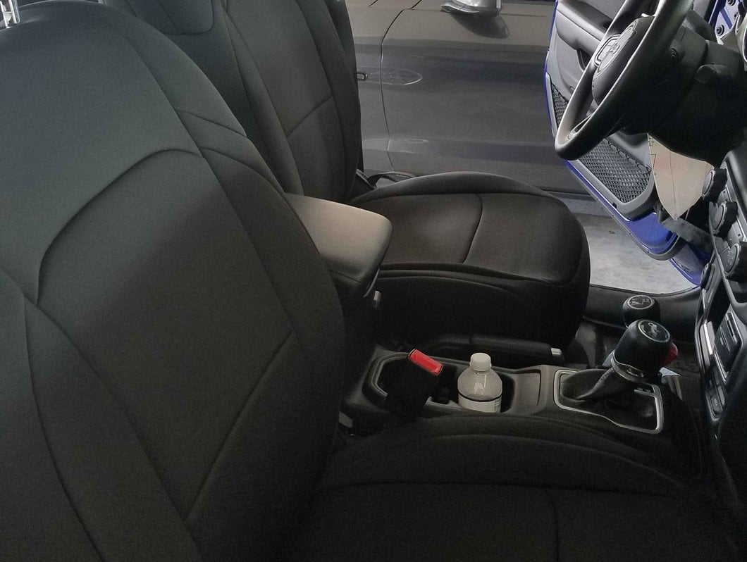 RedRock Custom Fit Front and Rear Seat Covers; Black (18-25 Jeep Wrangler JL 2-Door)