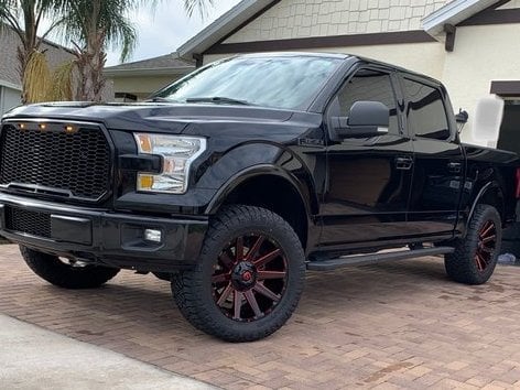RedRock Baja Upper Replacement Grille with LED Lighting; Charcoal (15-17 F-150, Excluding Raptor)
