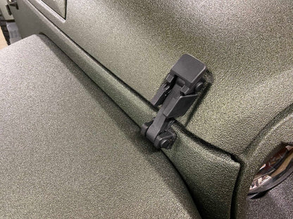 RedRock Hood Catch Kit; Black (07-18 Jeep Wrangler JK)