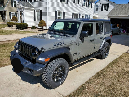 RedRock Pinnacle Oval Bent End Side Step Bars; Textured Black (18-25 Jeep Wrangler JL 4-Door)