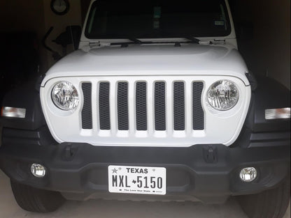 RedRock Front Grille Inserts; Black (18-23 Jeep Wrangler JL Sport w/o TrailCam)