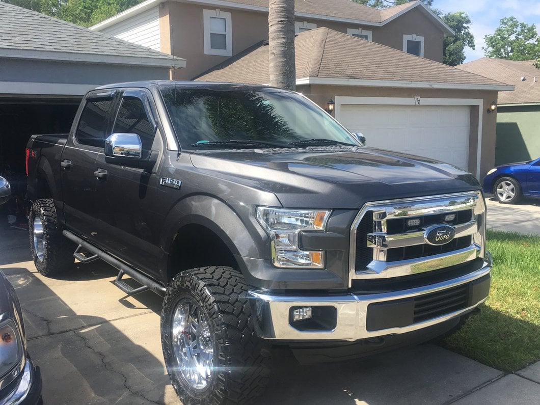 RedRock Top Half Mirror Covers for Standard Mirrors; Chrome (15-20 F-150)