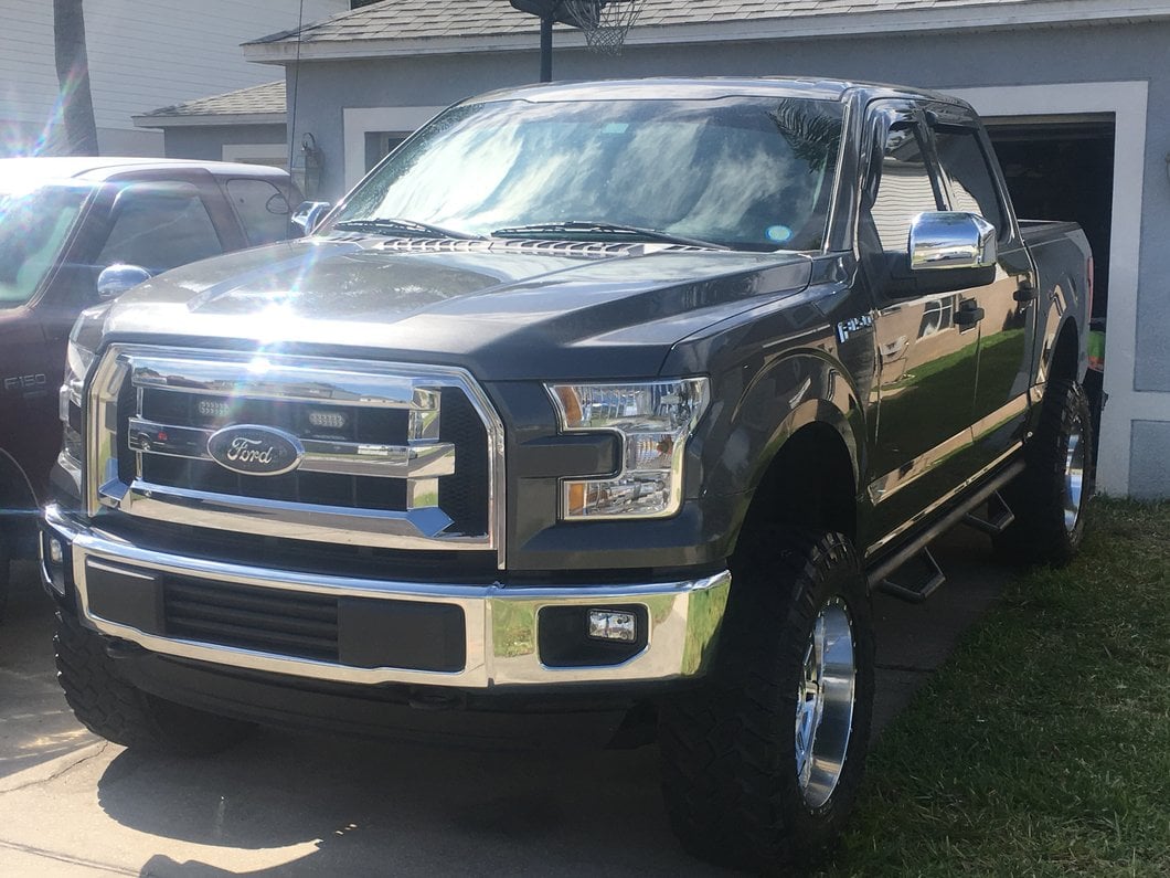 RedRock Top Half Mirror Covers for Standard Mirrors; Chrome (15-20 F-150)