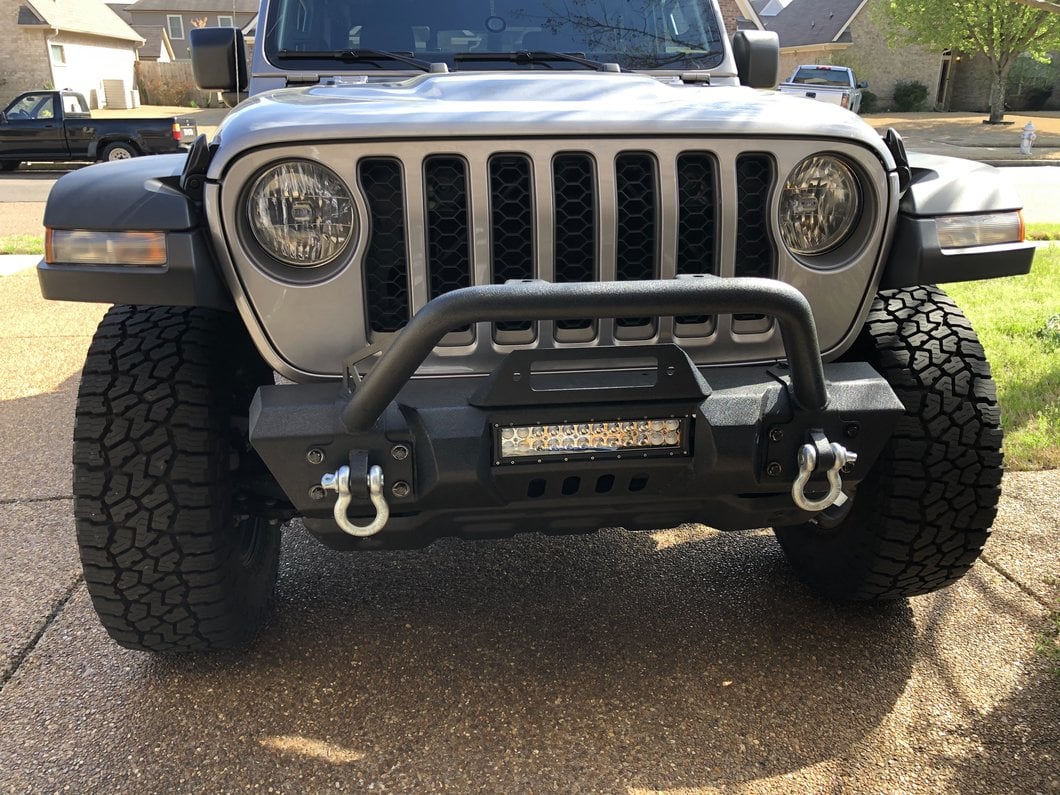 RedRock Stubby HD Pre-Runner Winch Front Bumper with Light Bar Tabs (20-25 Jeep Gladiator JT)
