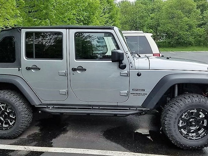 RedRock Side Armor; Textured Black (07-18 Jeep Wrangler JK 4-Door)