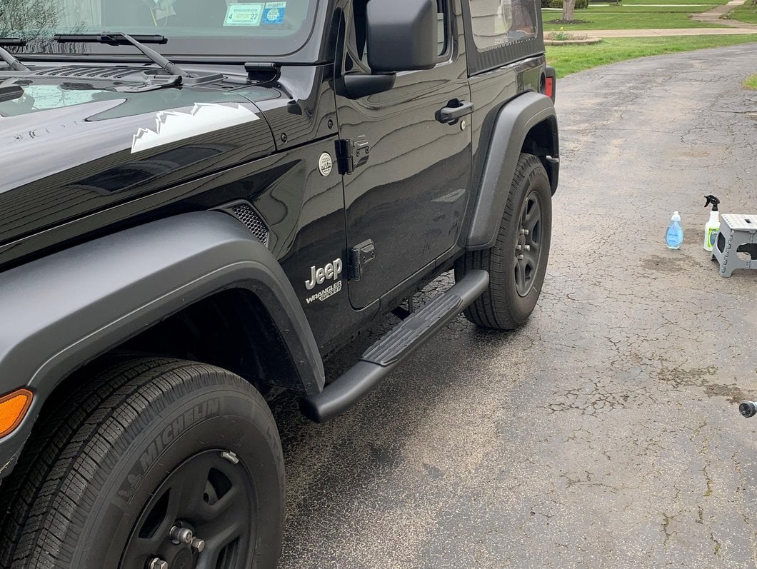 RedRock PNC Side Step Bars; Textured Black (18-25 Jeep Wrangler JL 2-Door)