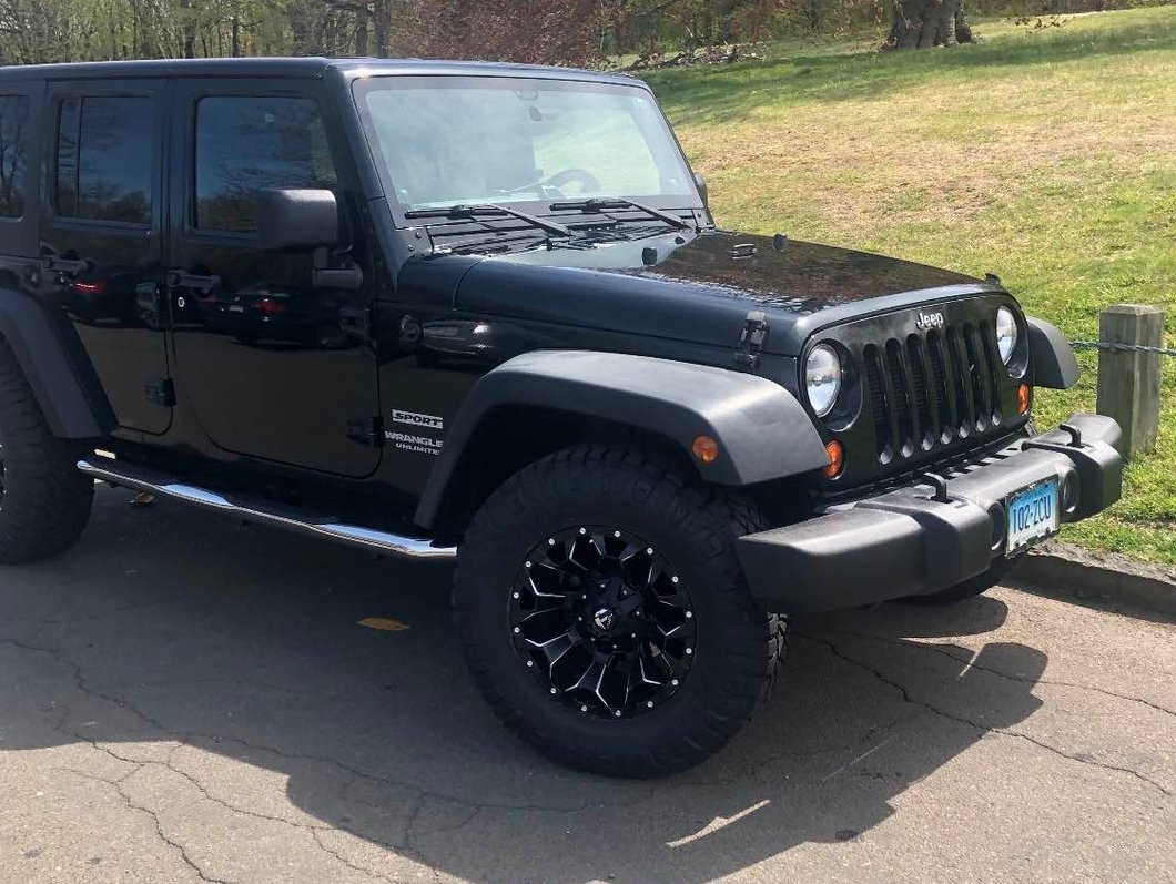 RedRock 3-Inch Round Curved Side Step Bars; Stainless Steel (07-18 Jeep Wrangler JK 4-Door)