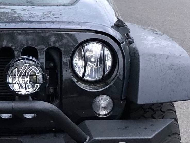 RedRock Euro Headlight Guards; Black (07-18 Jeep Wrangler JK)