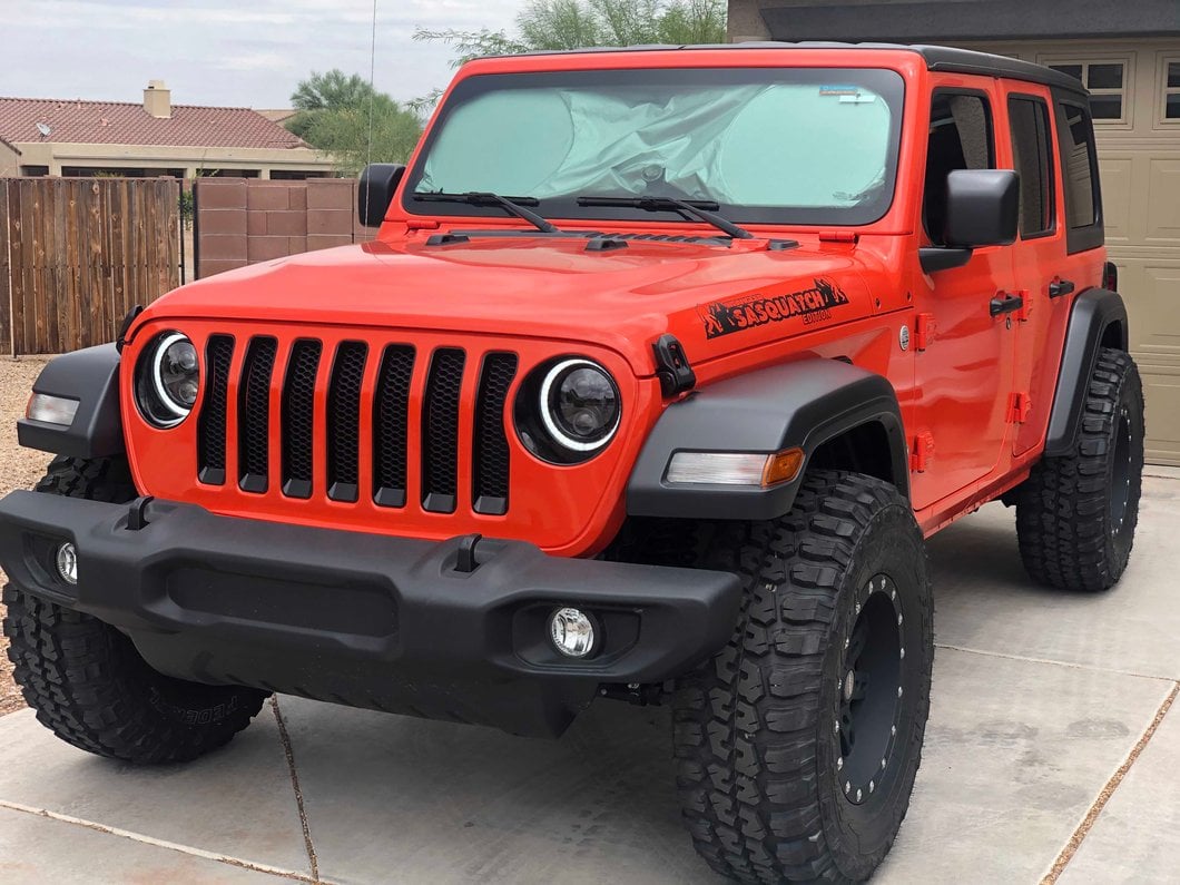 RedRock Front Grille Inserts; Black (18-23 Jeep Wrangler JL Sport w/o TrailCam)