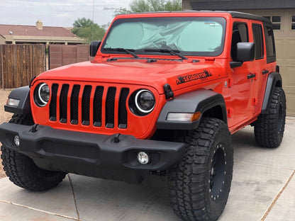 RedRock Front Grille Inserts; Black (18-23 Jeep Wrangler JL Sport w/o TrailCam)