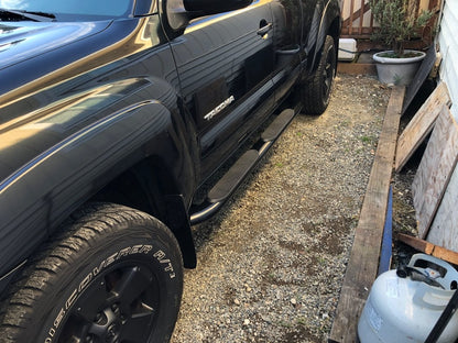 RedRock 3-Inch Side Step Bars; Black (05-23 Tacoma Access Cab)