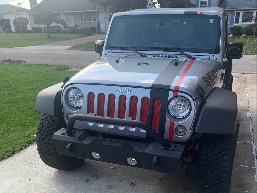 RedRock Aluminim Grille Mesh Insert; Red (07-18 Jeep Wrangler JK)
