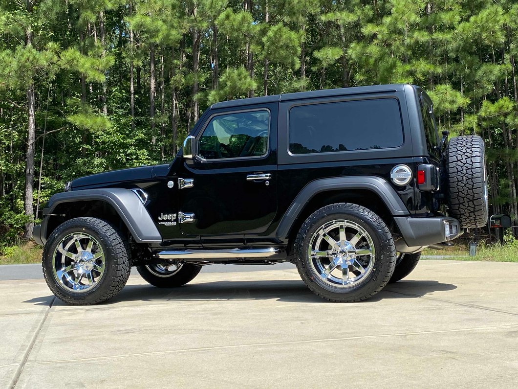 RedRock 3-Inch Round Curved Side Step Bars; Stainless Steel (18-25 Jeep Wrangler JL 2-Door)