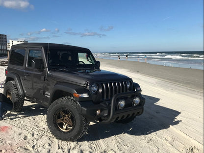 RedRock 3-Inch Bull Bar with Skid Plate; Textured Black (18-25 Jeep Wrangler JL)