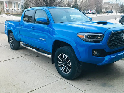 RedRock 3-Inch Side Step Bars; Stainless Steel (05-23 Tacoma Double Cab)