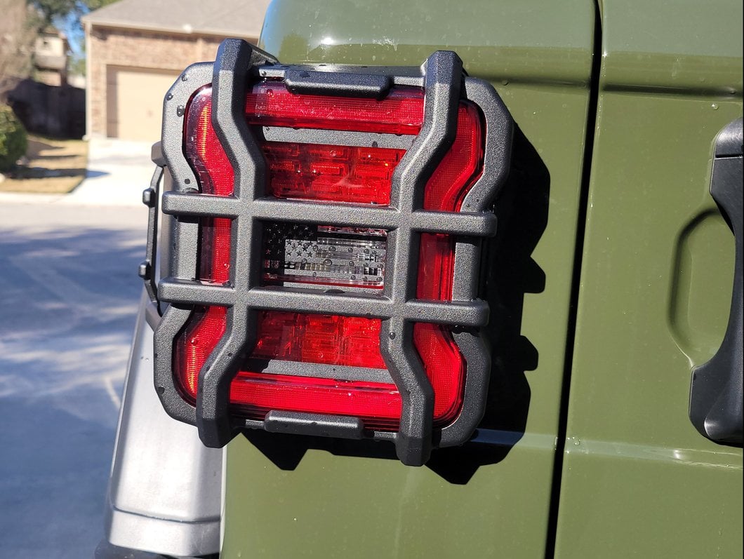 RedRock Tail Light Covers; Old Glory (18-25 Jeep Wrangler JL w/ Factory LED Tail Lights)