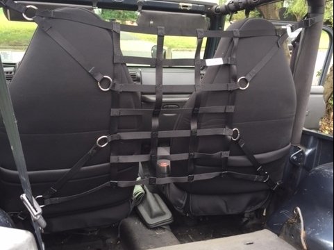 RedRock Pet Barrier Net; Black (92-06 Jeep Wrangler YJ & TJ)