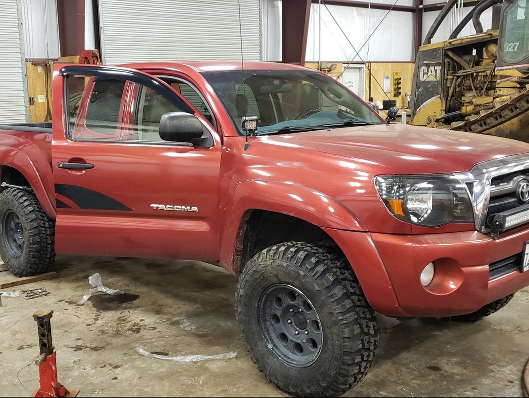 RedRock Window Deflectors; Front and Rear; Smoked (05-15 Tacoma Access Cab)