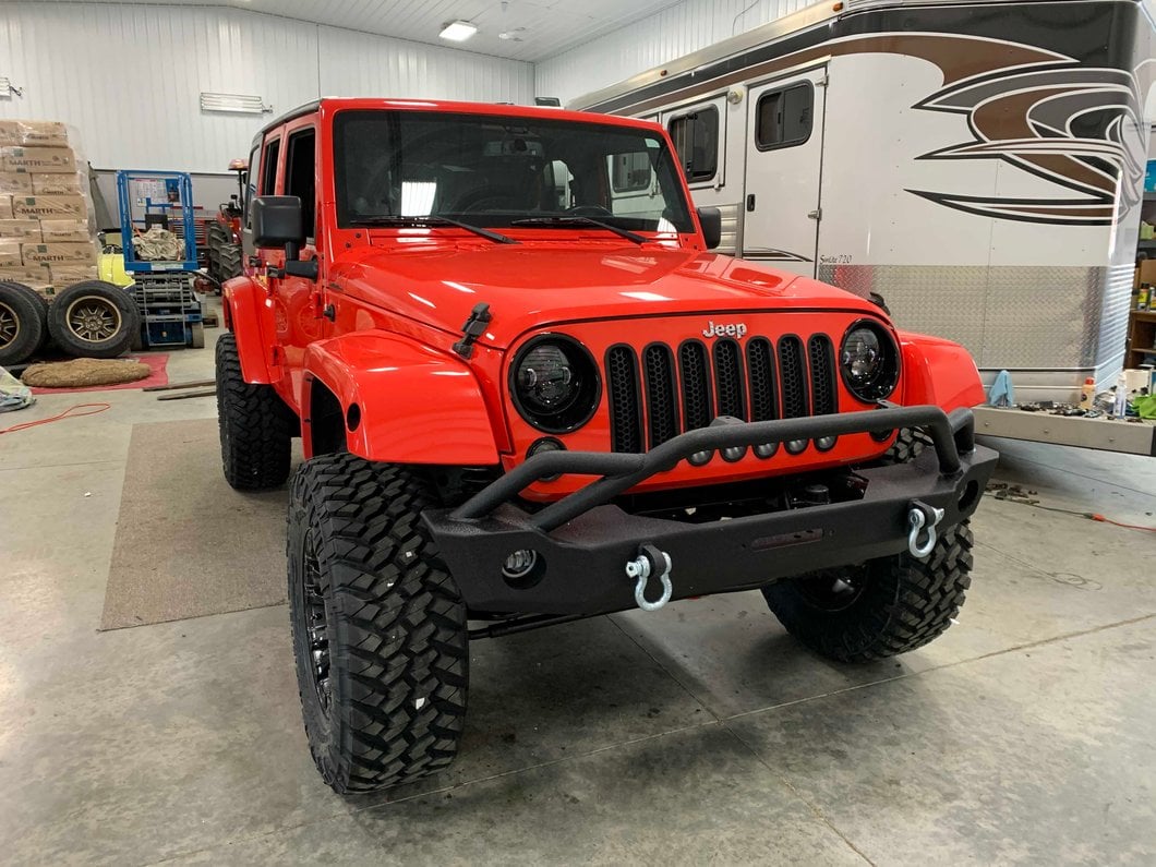 RedRock Headlight Trim; Gloss Black (07-18 Jeep Wrangler JK)