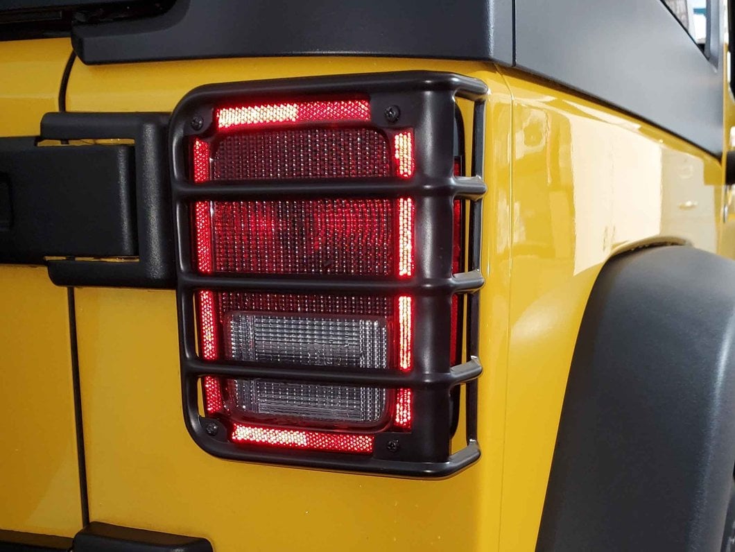 RedRock Tail Light Guards; Black (07-18 Jeep Wrangler JK)