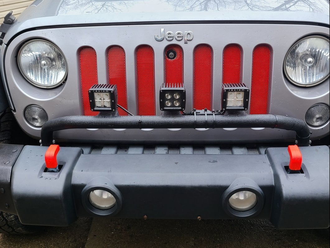 RedRock Aluminim Grille Mesh Insert; Red (07-18 Jeep Wrangler JK)