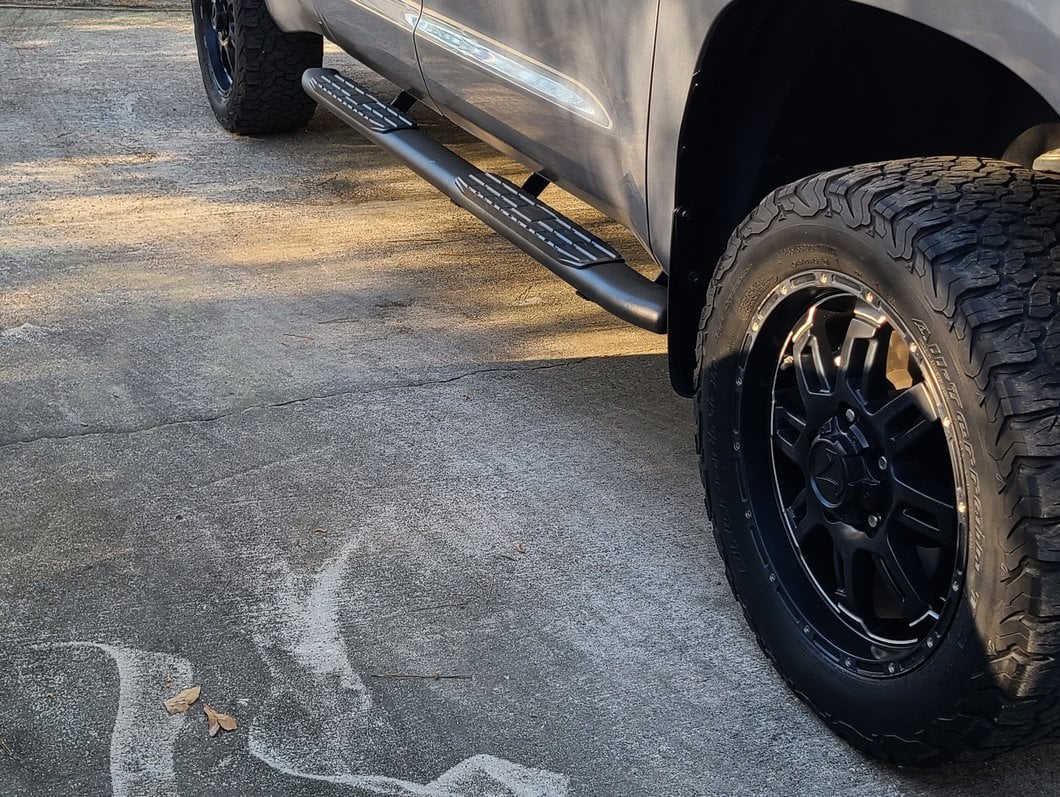 RedRock PNC Side Step Bars; Textured Black (07-21 Tundra Double Cab)