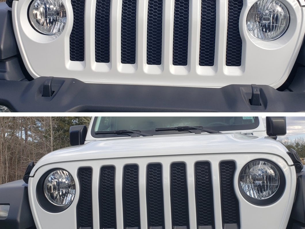 RedRock Headlight Trim and Grille Insert Kit; Matte Black (18-23 Jeep Wrangler JL Sport w/o TrailCam)