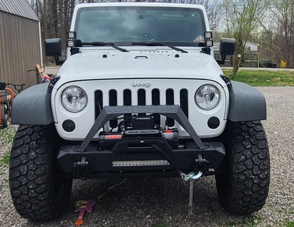 RedRock Max-HD Stubby Winch Front Bumper with LED Light Bar (18-25 Jeep Wrangler JL)