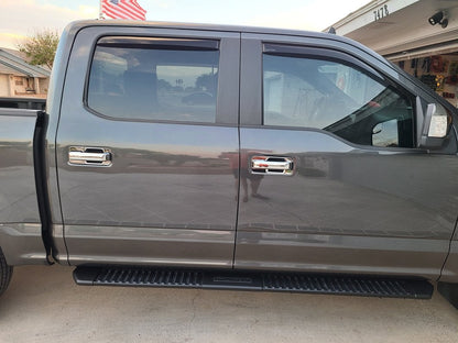 RedRock Door Handle Covers without Passenger Keyhole; Handle Covers Only; Chrome (15-20 F-150 SuperCrew)
