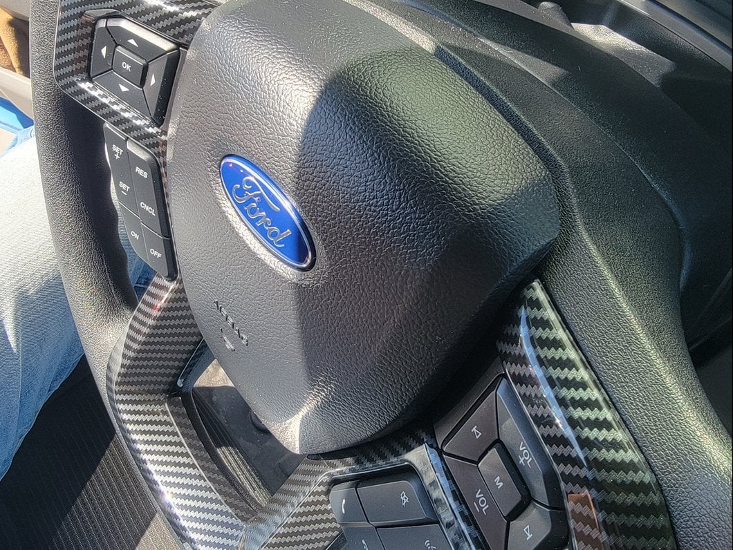 RedRock Steering Wheel Trim; Carbon Fiber (15-20 F-150)