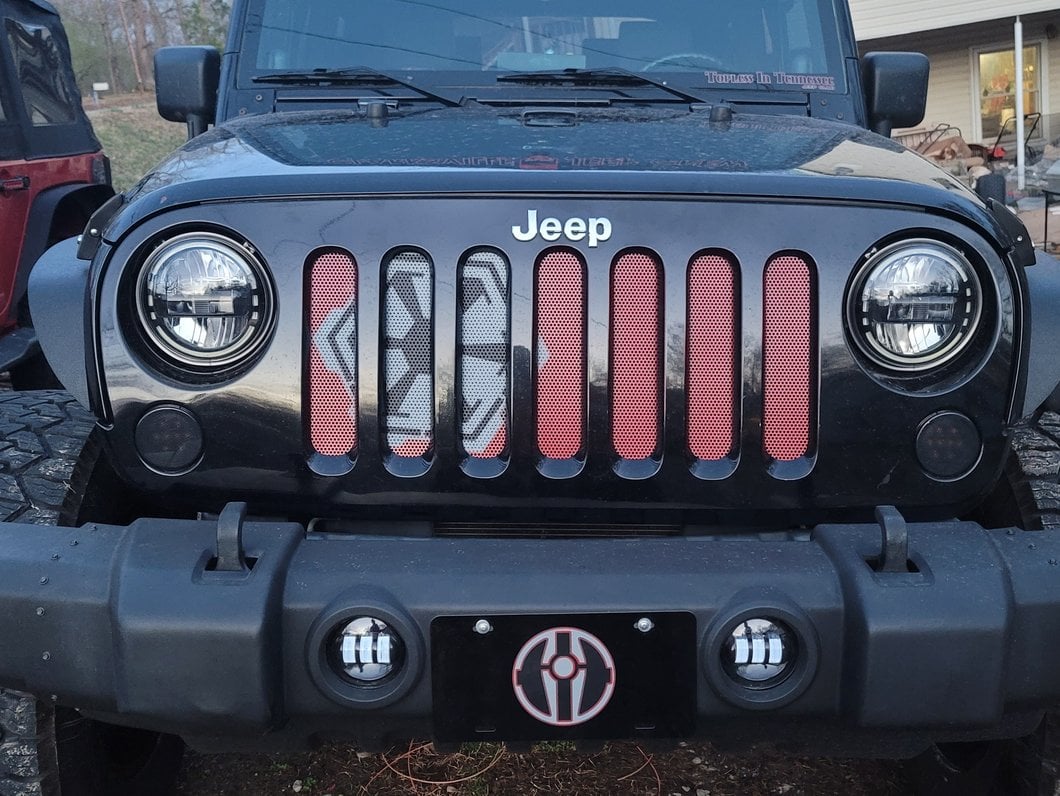 RedRock Aluminim Grille Mesh Insert; Red (07-18 Jeep Wrangler JK)