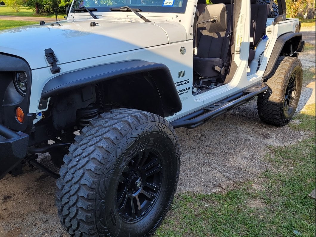 RedRock Foot Pegs; Textured Black (07-18 Jeep Wrangler JK)
