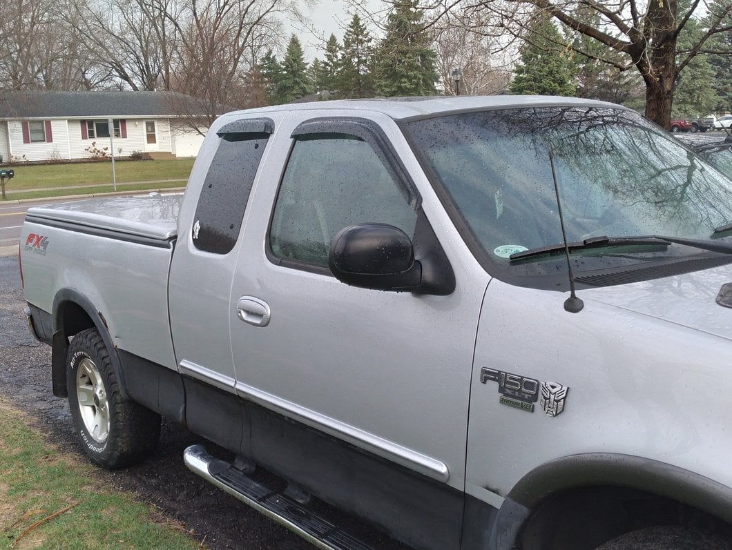 RedRock Window Deflectors; Front and Rear; Smoked (97-03 F-150 SuperCab)