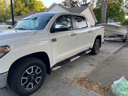 RedRock 5-Inch Oval Bent End Side Step Bars; Stainless Steel (07-21 Tundra CrewMax)