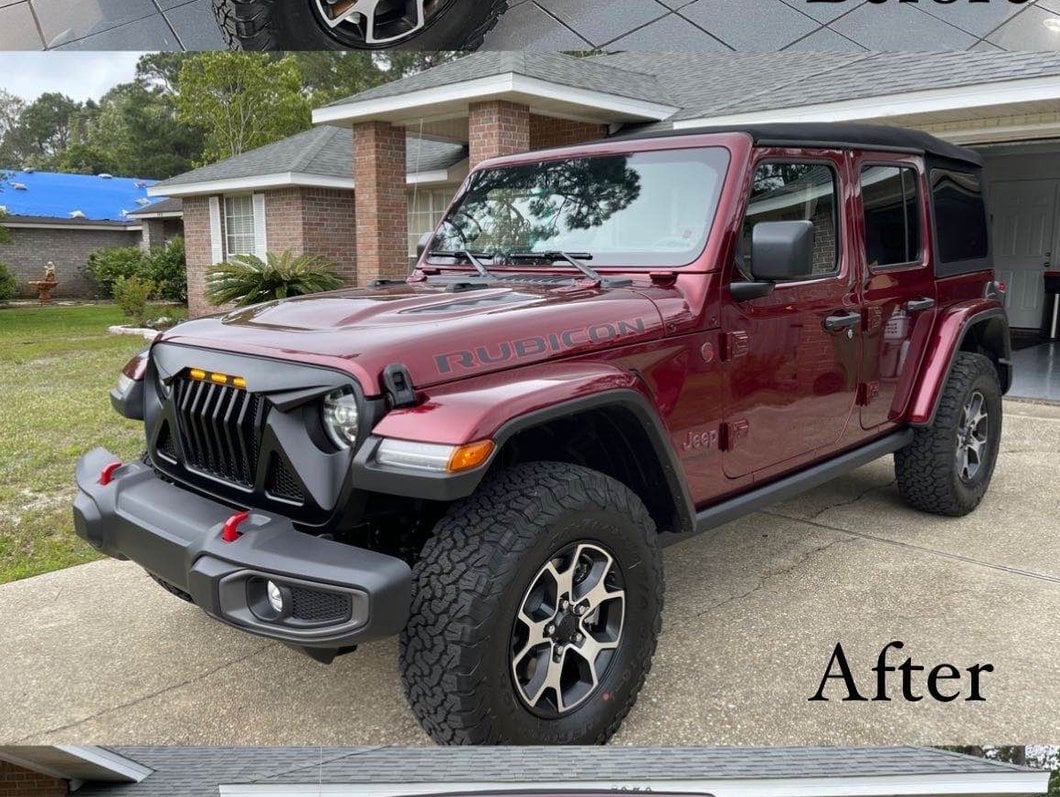 RedRock Predator Grille with Amber LED (18-25 Jeep Wrangler JL w/o TrailCam)