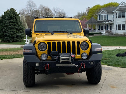 RedRock Max-HD Stubby Winch Front Bumper with LED Light Bar (18-25 Jeep Wrangler JL)