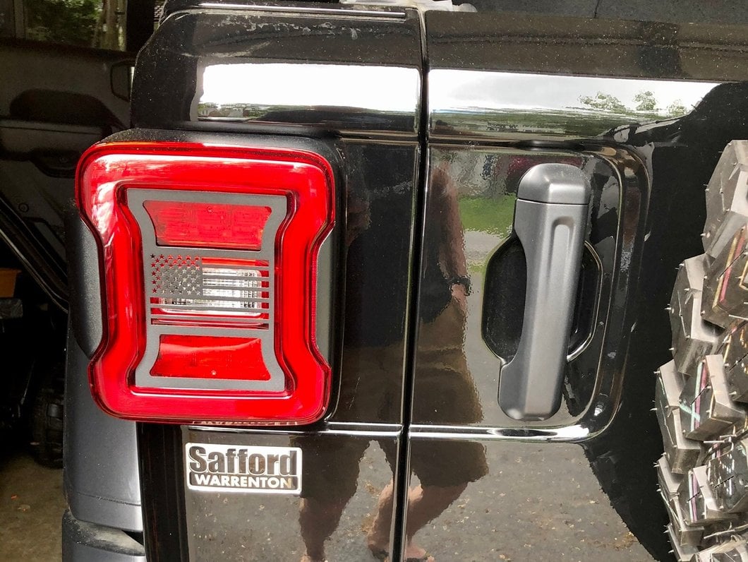 RedRock Tail Light Covers; Old Glory (18-25 Jeep Wrangler JL w/ Factory LED Tail Lights)