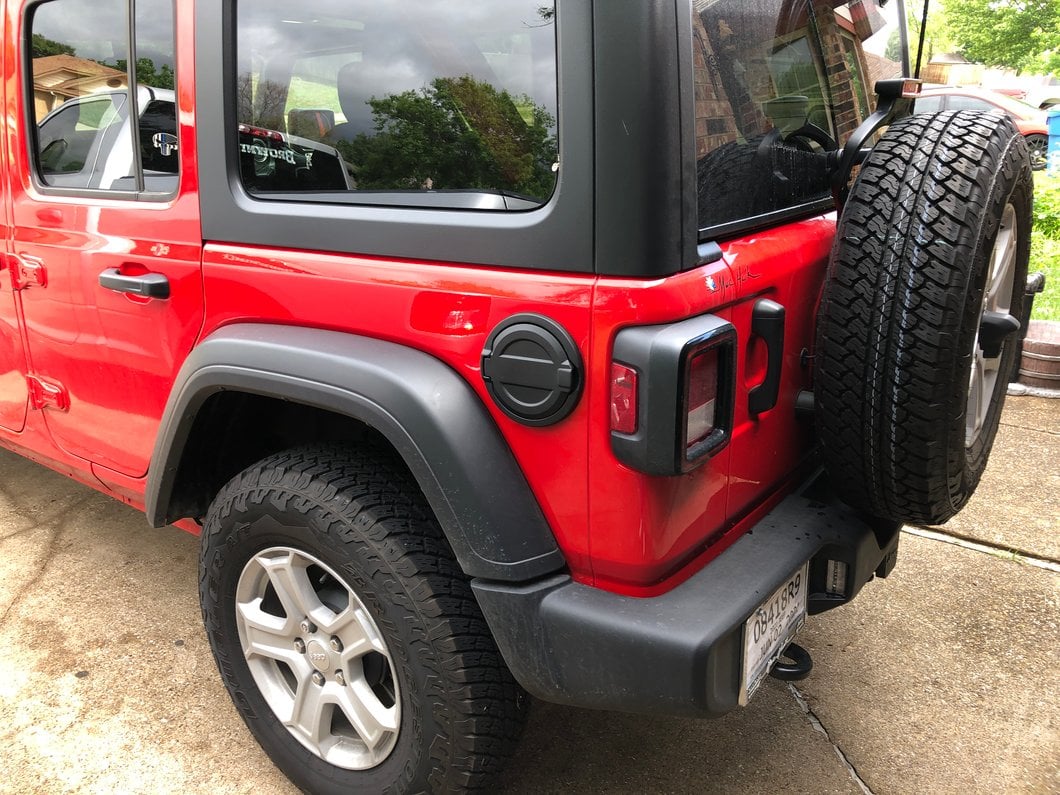 RedRock Fuel Filler Door Cover; Matte Black (18-25 Jeep Wrangler JL)