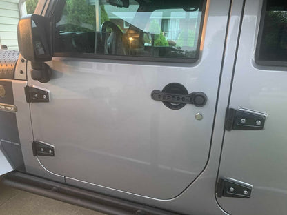 RedRock Door Hinge Covers; Gloss Black (07-18 Jeep Wrangler JK 4-Door)